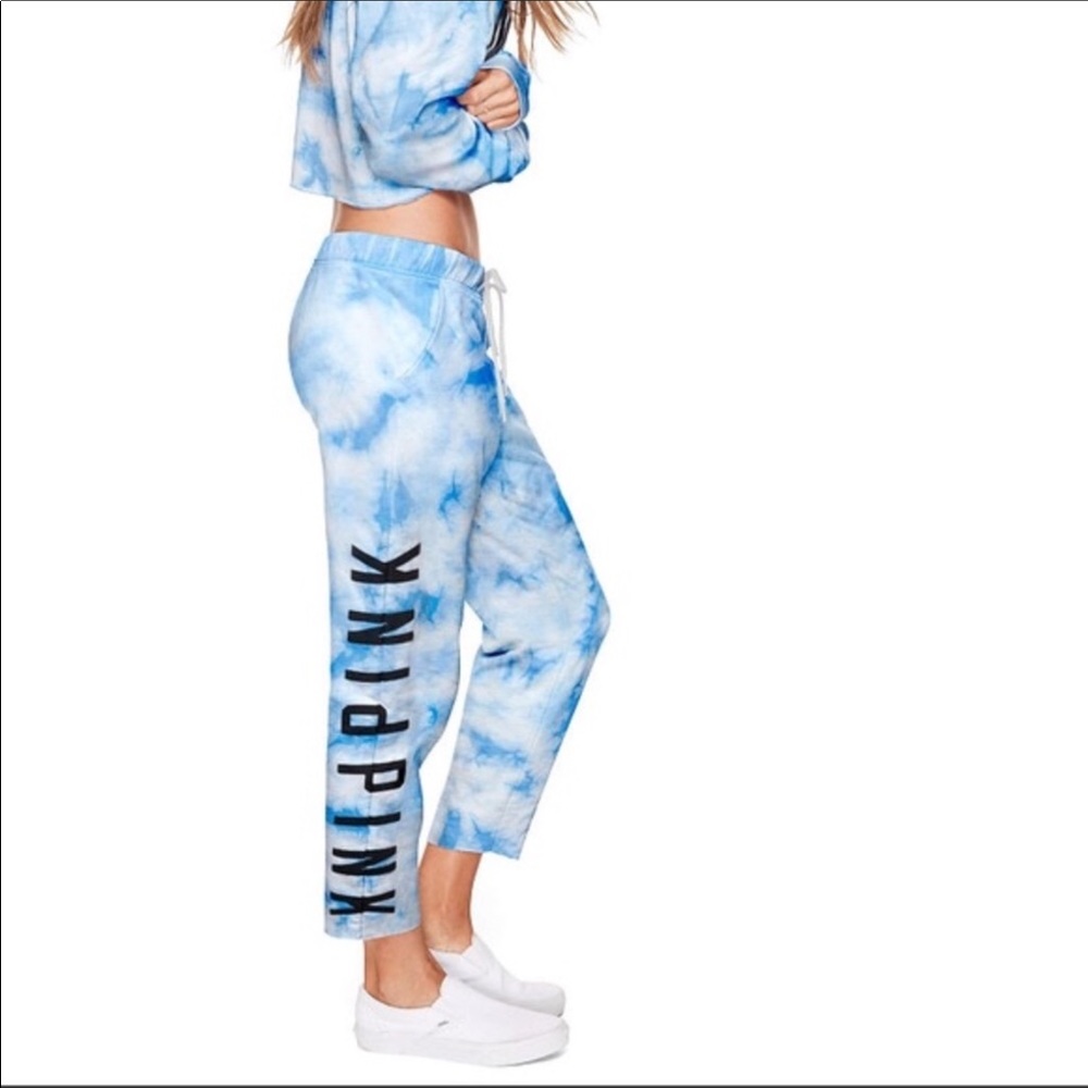 Victoria’s Secret PINK Blue Tie Dye Pants